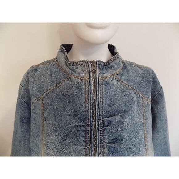 Vintage Bongo Plus denim jacket jean jacket Y2K zip front size 2X - Picture 4 of 11
